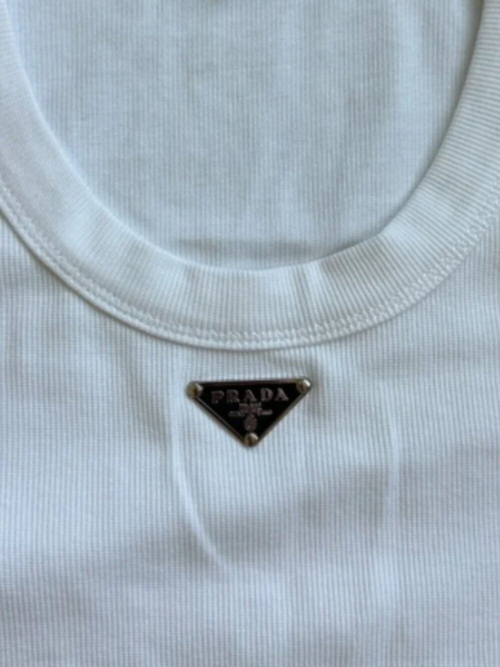 Prada White Rib‑Knit Tank Top - Picture 2 of 4
